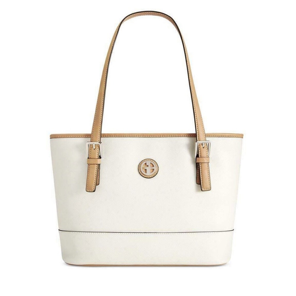 Giani Bernini White Saffiano Tote Shoulder Bag Large B000220